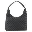GUCCI Shoulder Bag Nylon Black Silver 001 3380 Auth 160010-2