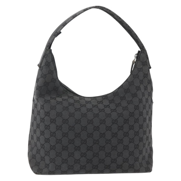 GUCCI Shoulder Bag Nylon Black Silver 001 3380 Auth 160010