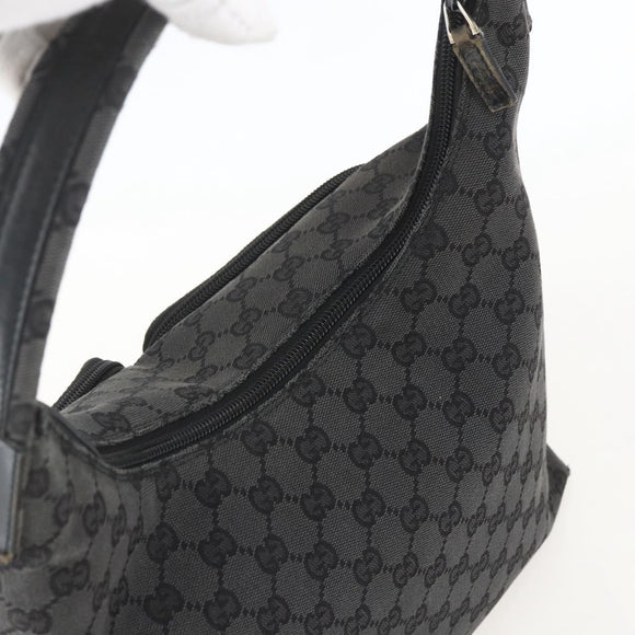 GUCCI Shoulder Bag Nylon Black Silver 001 3380 Auth 160010