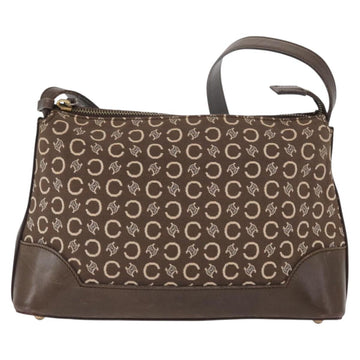 CELINE C Macadam Canvas Shoulder Bag Brown Gold Auth 160013 - 0