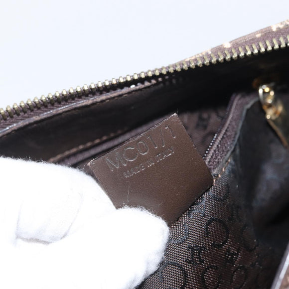 CELINE C Macadam Canvas Shoulder Bag Brown Gold Auth 160013