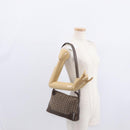 CELINE C Macadam Canvas Shoulder Bag Brown Gold Auth 160013-22
