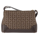 CELINE C Macadam Canvas Shoulder Bag Brown Gold Auth 160013-3