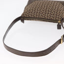 CELINE C Macadam Canvas Shoulder Bag Brown Gold Auth 160013-7