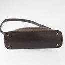 CELINE C Macadam Canvas Shoulder Bag Brown Gold Auth 160013-9