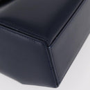 GIVENCHY Hand Bag Leather Navy Gold Auth 160019-10