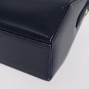 GIVENCHY Hand Bag Leather Navy Gold Auth 160019-13