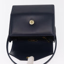 GIVENCHY Hand Bag Leather Navy Gold Auth 160019-15