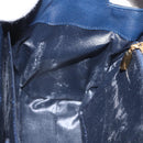 GIVENCHY Hand Bag Leather Navy Gold Auth 160019-19