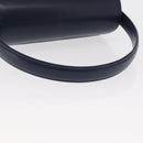 GIVENCHY Hand Bag Leather Navy Gold Auth 160019-7