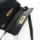 Salvatore Ferragamo Gancini Shoulder Bag Leather Black Gold Auth 160020-18