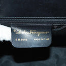 Salvatore Ferragamo Gancini Shoulder Bag Leather Black Gold Auth 160020-12