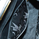 Salvatore Ferragamo Gancini Shoulder Bag Leather Black Gold Auth 160020-22