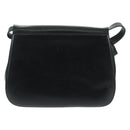 Salvatore Ferragamo Gancini Shoulder Bag Leather Black Gold Auth 160020-2