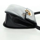 Salvatore Ferragamo Gancini Shoulder Bag Leather Black Gold Auth 160020-4