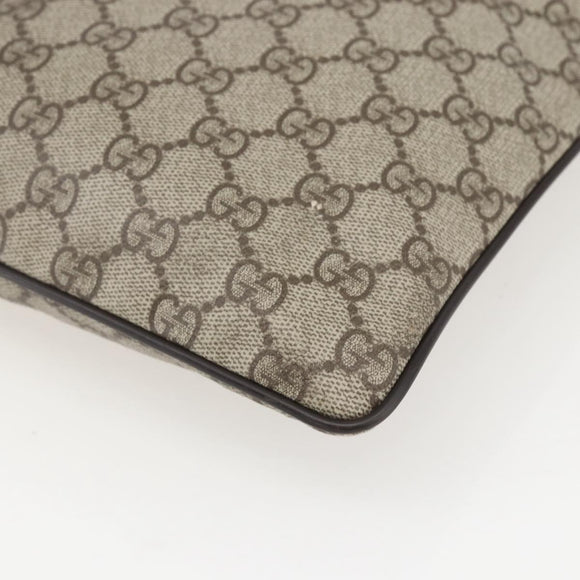 GUCCI GG Supreme Shoulder Bag PVC Beige Silver 141626 Auth 160022