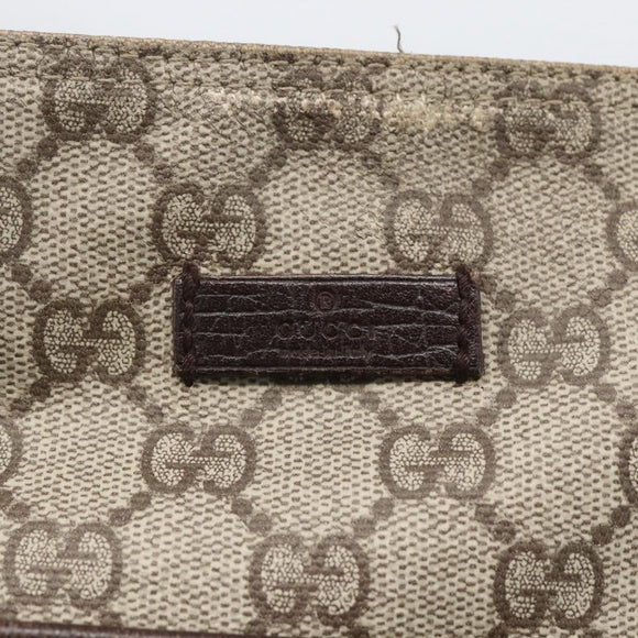 GUCCI GG Supreme Shoulder Bag PVC Beige Silver 141626 Auth 160022