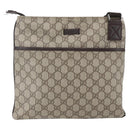 GUCCI GG Supreme Shoulder Bag PVC Beige Silver 141626 Auth 160022-2