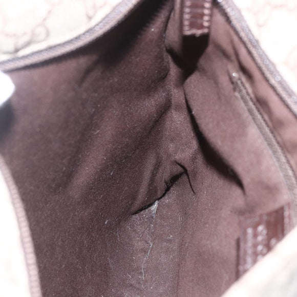 GUCCI GG Supreme Shoulder Bag PVC Beige Silver 141626 Auth 160022