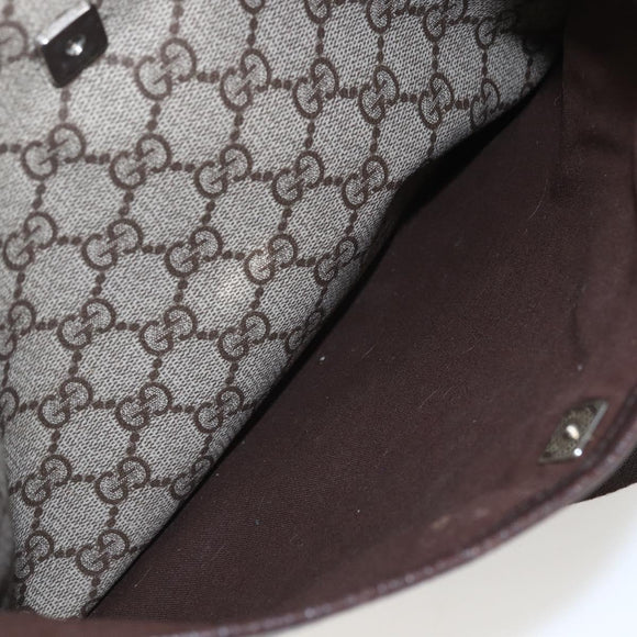 GUCCI GG Supreme Shoulder Bag PVC Beige Silver 141626 Auth 160022