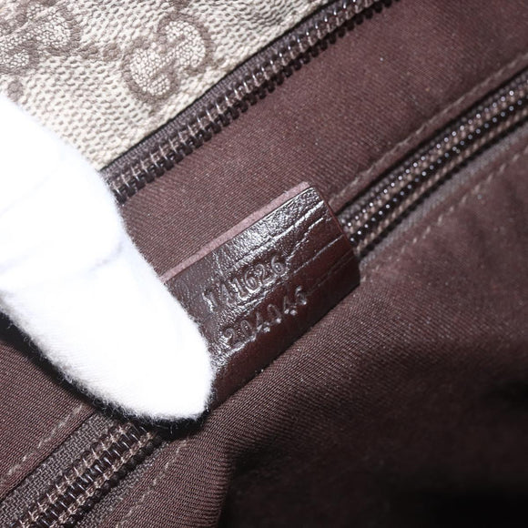 GUCCI GG Supreme Shoulder Bag PVC Beige Silver 141626 Auth 160022