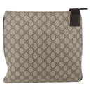 GUCCI GG Supreme Shoulder Bag PVC Beige Silver 141626 Auth 160022-3