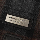 BURBERRY Nova Check Black Label Shoulder Bag Wool Black Silver Auth 160023V-19