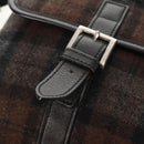 BURBERRY Nova Check Black Label Shoulder Bag Wool Black Silver Auth 160023V-20