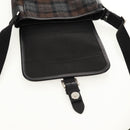 BURBERRY Nova Check Black Label Shoulder Bag Wool Black Silver Auth 160023V-9