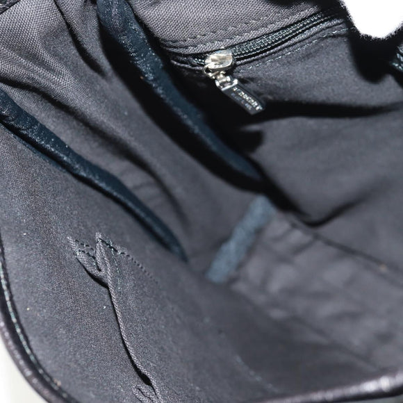 BURBERRY Nova Check Black Label Shoulder Bag Wool Black Silver Auth 160023V