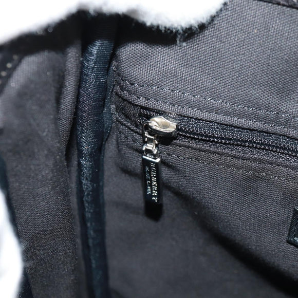 BURBERRY Nova Check Black Label Shoulder Bag Wool Black Silver Auth 160023V