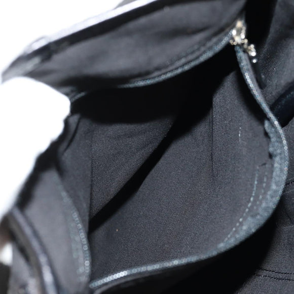 BURBERRY Nova Check Black Label Shoulder Bag Wool Black Silver Auth 160023V