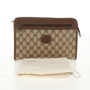 GUCCI GG Supreme Clutch Bag PVC Beige 014 122 6063 Auth 160030V-12