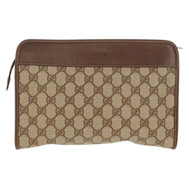 GUCCI GG Supreme Clutch Bag PVC Beige 014 122 6063 Auth 160030V - 0