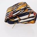 Christian Dior Pouch cotton Navy Gold Auth 160036-4
