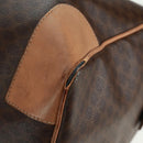 CELINE Macadam Canvas Boston Bag PVC Leather Brown Gold Auth 160037-17