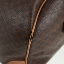 CELINE Macadam Canvas Boston Bag PVC Leather Brown Gold Auth 160037-19