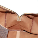 CELINE Macadam Canvas Boston Bag PVC Leather Brown Gold Auth 160037-22