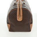 CELINE Macadam Canvas Boston Bag PVC Leather Brown Gold Auth 160037-4