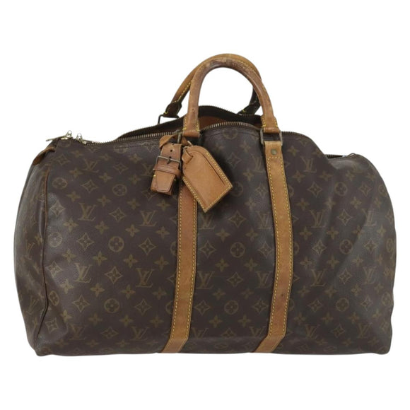 LOUIS VUITTON Monogram Keepall 50 Boston Bag M41426 LV Auth 160039