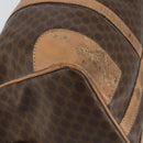 CELINE Macadam Canvas Boston Bag PVC Leather Brown Gold Auth 160040-11