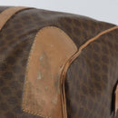 CELINE Macadam Canvas Boston Bag PVC Leather Brown Gold Auth 160040-12