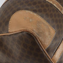 CELINE Macadam Canvas Boston Bag PVC Leather Brown Gold Auth 160040-13