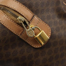 CELINE Macadam Canvas Boston Bag PVC Leather Brown Gold Auth 160040-16