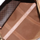 CELINE Macadam Canvas Boston Bag PVC Leather Brown Gold Auth 160040-17