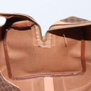 CELINE Macadam Canvas Boston Bag PVC Leather Brown Gold Auth 160040-18