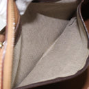 CELINE Macadam Canvas Boston Bag PVC Leather Brown Gold Auth 160040-20