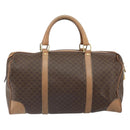 CELINE Macadam Canvas Boston Bag PVC Leather Brown Gold Auth 160040-3
