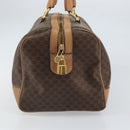 CELINE Macadam Canvas Boston Bag PVC Leather Brown Gold Auth 160040-4