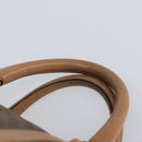 CELINE Macadam Canvas Boston Bag PVC Leather Brown Gold Auth 160040-8